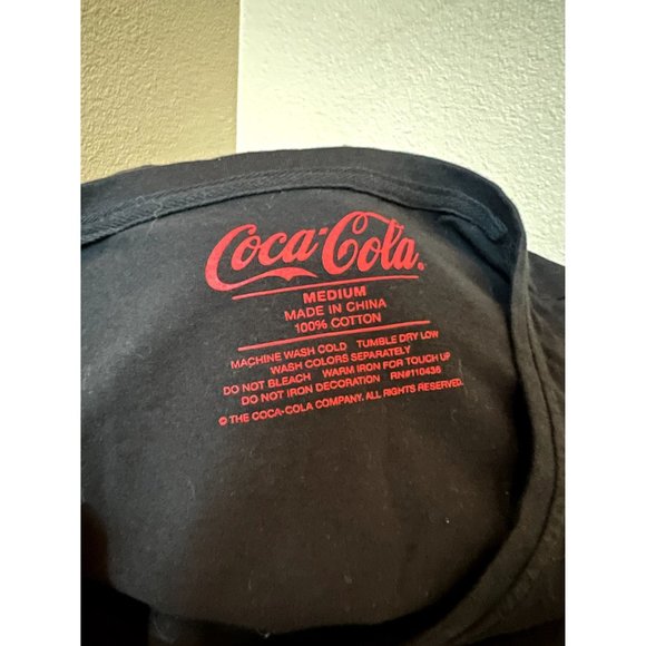 Women's Coca-Cola 'POP' Bling V-Neck T-Shirt Size Medium Pre-Owned - Picture 4 of 4